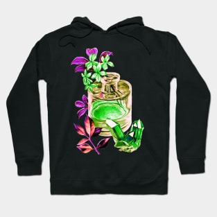 Pretty perfume vase, flowers and rose quartz - Artwork Hoodie